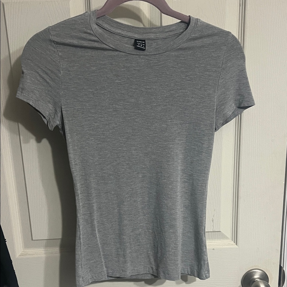 SHEIN Heather Gray Short Sleeve Tee